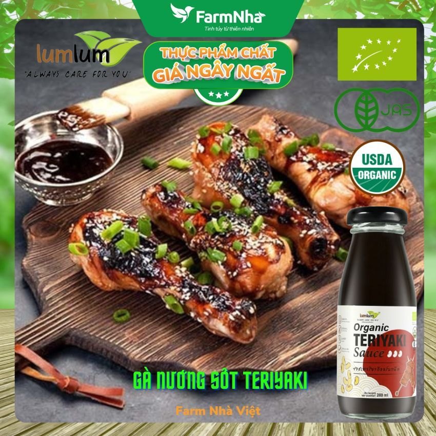 (Combo 3) Sốt Teriyaki Hữu Cơ 200ml Lumlum Organic Teriyaki Sauce - Hương Vị Tinh Tế Từ Thái Lan