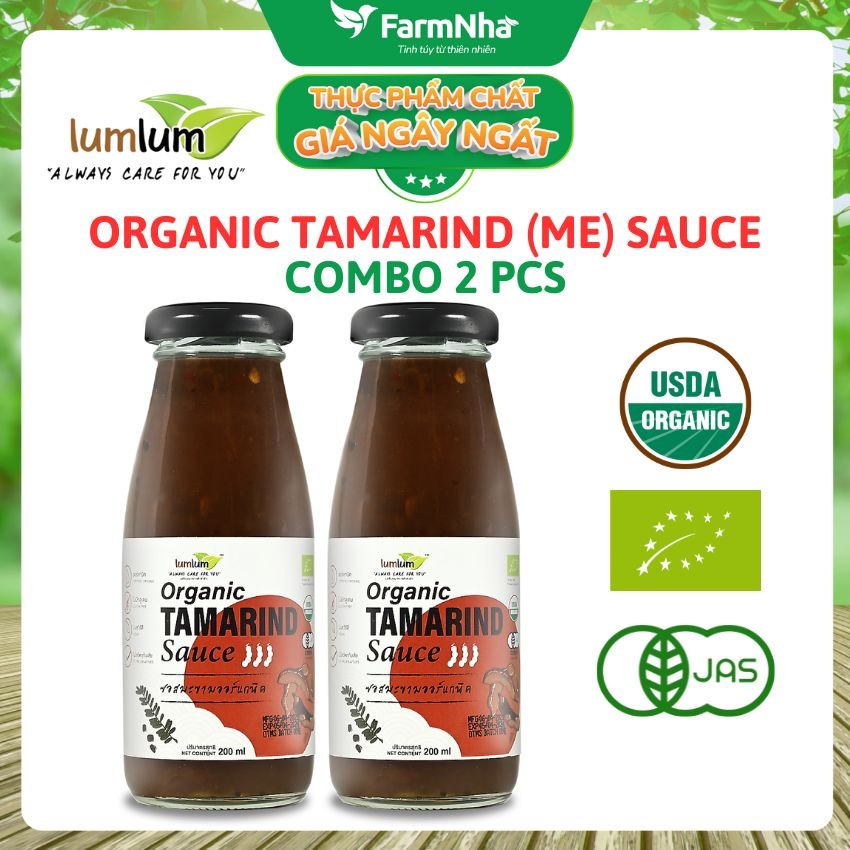 (Combo 2) Sốt Me Thái Hữu Cơ Lumlum 200ml Tamarind Sauce - Hương Vị Tinh Tế Từ Thái Lan