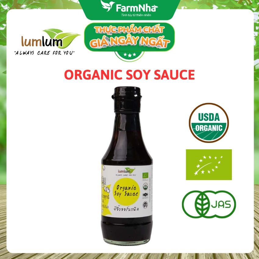 Nước Tương Đậu Nành Hữu Cơ Lumlum 200ml - Organic Soy Sauce Hương Vị Tự Nhiên Từ Thái Lan