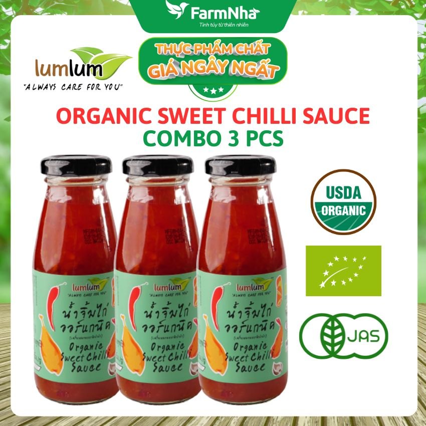 (Combo 3) Sốt Ớt Chua Ngọt Hữu Cơ Lumlum 200g Organic Sweet Chilli Sauce - Đánh Thức Vị Giác Cùng Organic Sweet Chilli Sauce