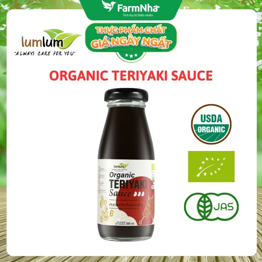 Sốt Teriyaki Hữu Cơ 200ml Lumlum Organic Teriyaki Sauce - Hương Vị Tinh Tế Từ Thái Lan