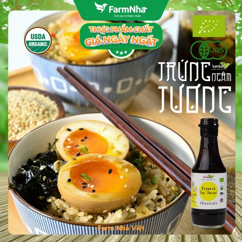 (Combo 2) Nước Tương Đậu Nành Hữu Cơ Lumlum 200ml - Organic Soy Sauce Hương Vị Tự Nhiên Từ Thái Lan