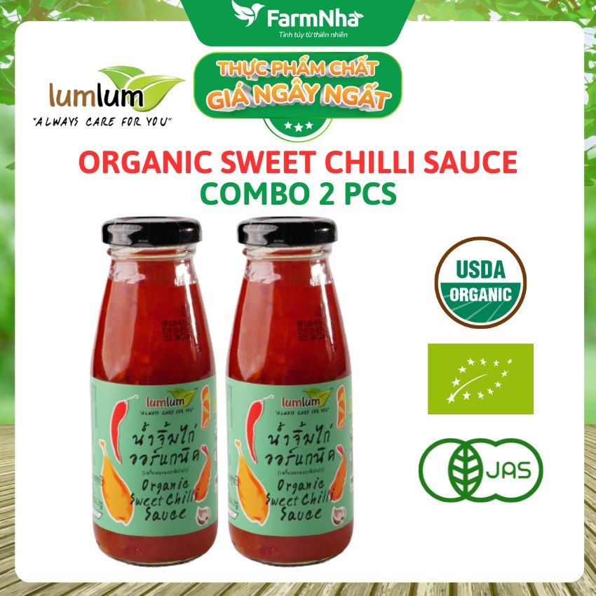 (Combo 2) Sốt Ớt Chua Ngọt Hữu Cơ Lumlum 200g Organic Sweet Chilli Sauce - Đánh Thức Vị Giác Cùng Organic Sweet Chilli Sauce