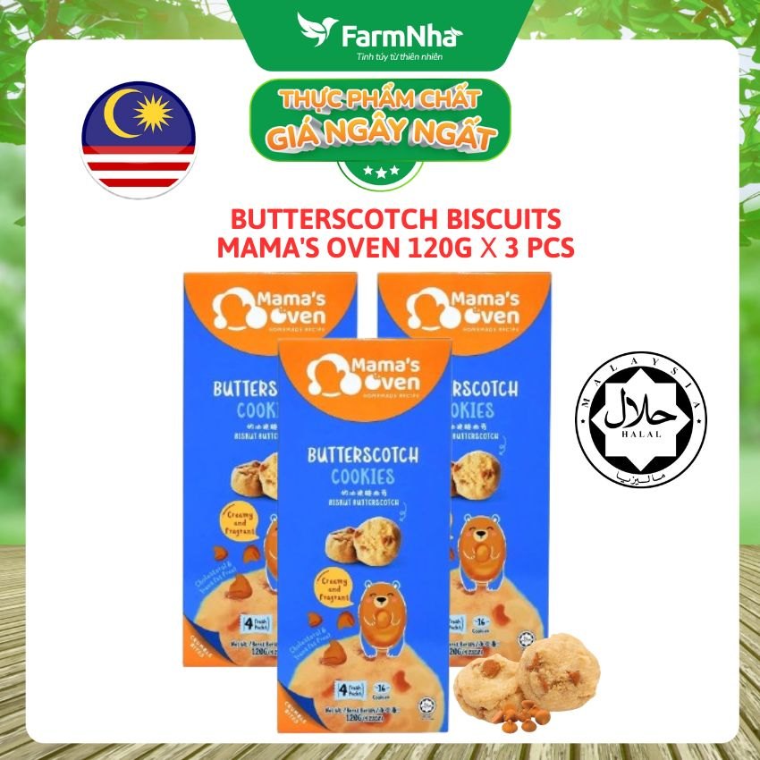 Bánh Mama's Oven Butterscotch Cookies 120g – Bánh Quy Bơ Thơm Ngon, Giòn Tan Với Vị Bơ Ngọt Ngào