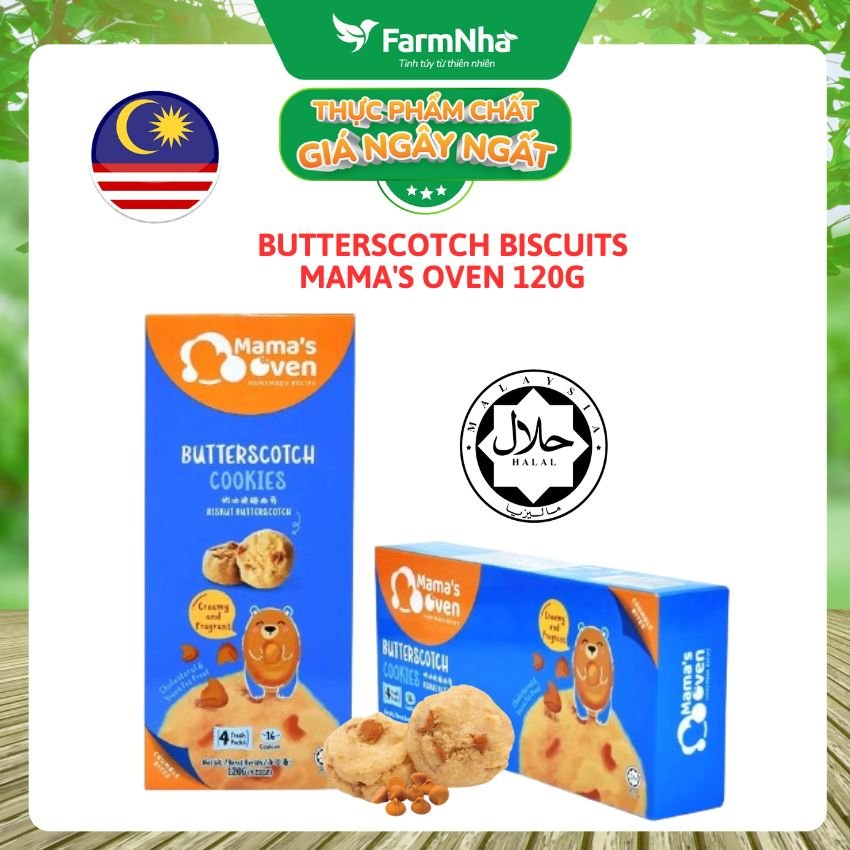 Bánh Mama's Oven Butterscotch Cookies 120g – Bánh Quy Bơ Thơm Ngon, Giòn Tan Với Vị Bơ Ngọt Ngào