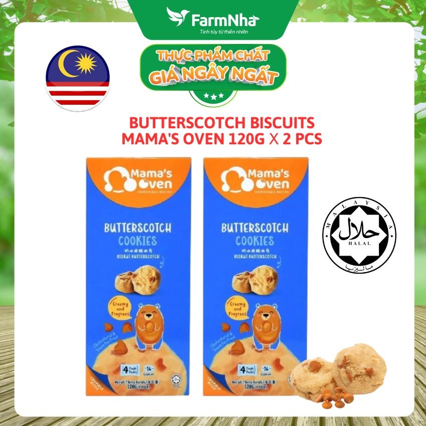 Bánh Mama's Oven Butterscotch Cookies 120g – Bánh Quy Bơ Thơm Ngon, Giòn Tan Với Vị Bơ Ngọt Ngào