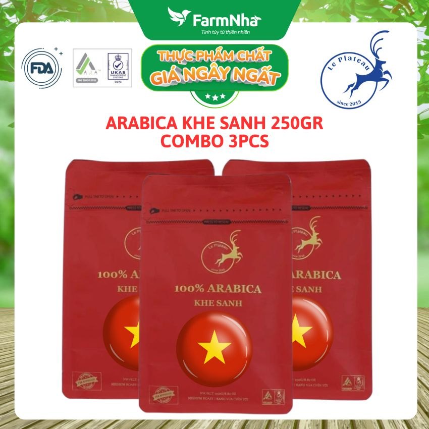 (Combo 3) Cà phê Arabica Khe Sanh Le Plateau 250gr Nguyên Hạt - Sự Lựa Chọn Thượng Hạng với Người Sành Cà Phê