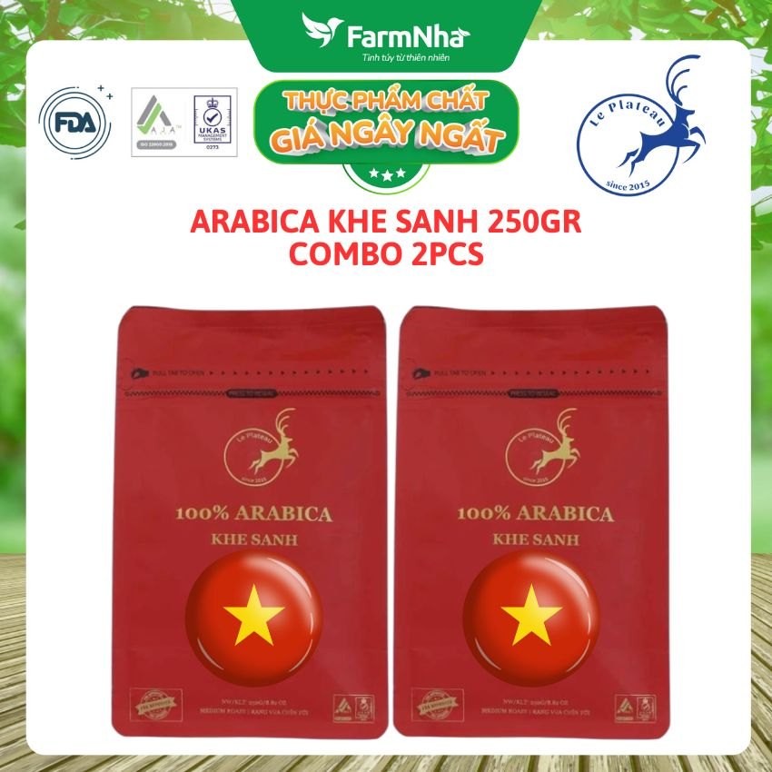 (Combo 2) Cà phê Arabica Khe Sanh Le Plateau 250gr Nguyên Hạt - Sự Lựa Chọn Thượng Hạng với Người Sành Cà Phê