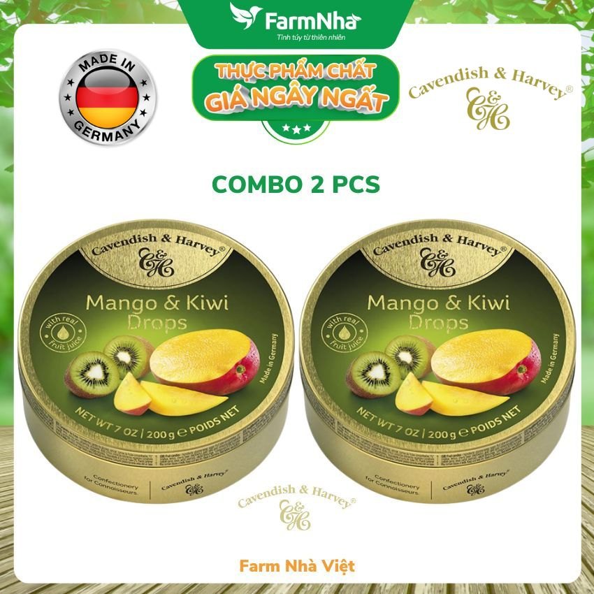 Kẹo trái cây Cavendish & Harvey Vị Mango Kiwi 200g - Hương vị tuyệt vời từ Đức