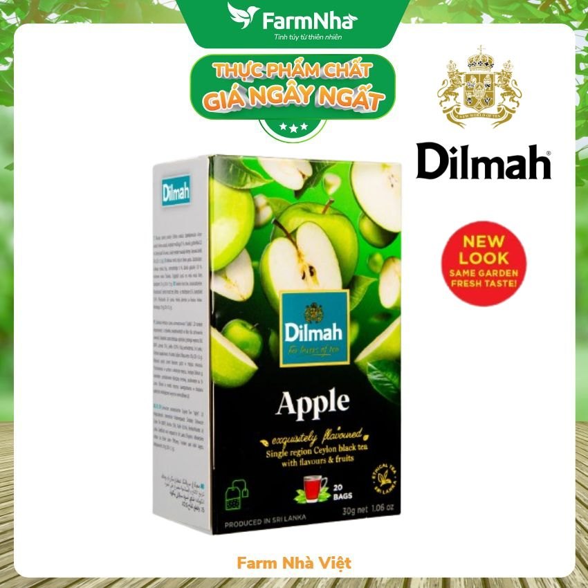 Trà Dilmah Apple Hương Táo túi lọc 20 túi x 1.5g 30g - Tinh hoa trà Sri Lanka