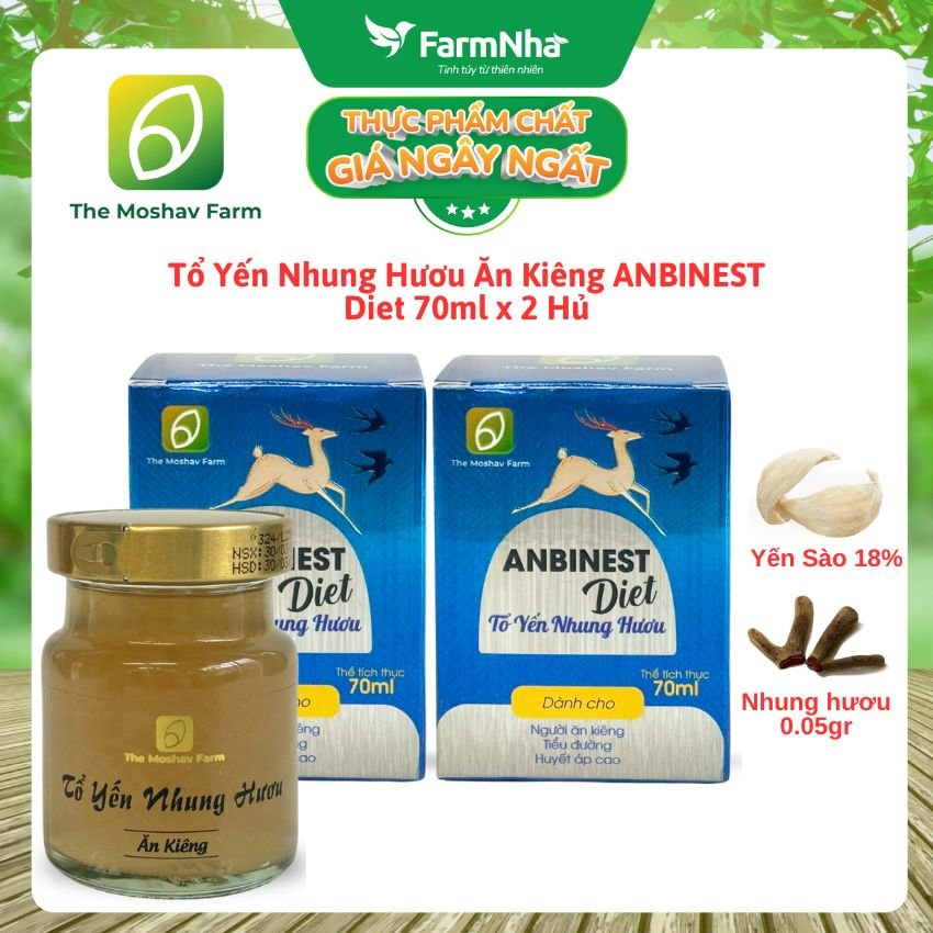 (Combo 2) Tổ Yến Nhung Hươu Ăn Kiêng ANBINEST Diet 70ml – Lựa Chọn Hoàn Hảo Cho Người Ăn Kiêng