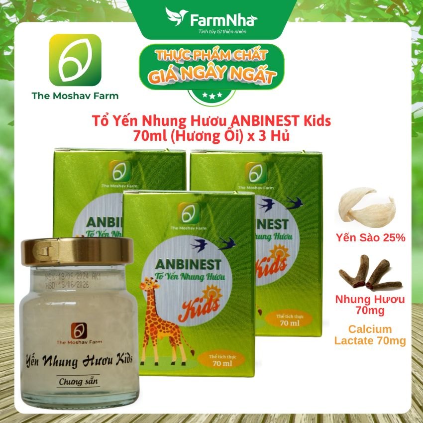 Tổ Yến Nhung Hươu ANBINEST Kids 70ml – Dinh Dưỡng Vượt Trội Cho Trẻ Em Phát Triển Toàn Diện