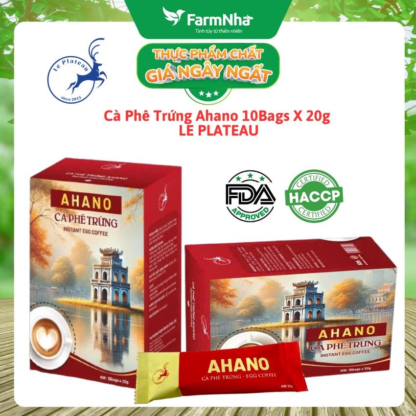 Cà Phê Trứng AHANO 10 Bags x 20g Le Plateau – Đậm Đà, Tiện Lợi, Tinh Hoa Hương Vị Hà Nội