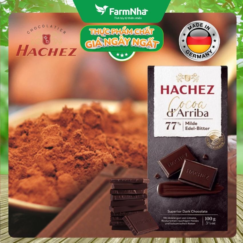 (Combo 3) Sôcôla Hachez 100g Cocoa d'Arriba Classic 77% - Sô Cô La Đen Cao Cấp Thượng Hạng Đến Từ Germany