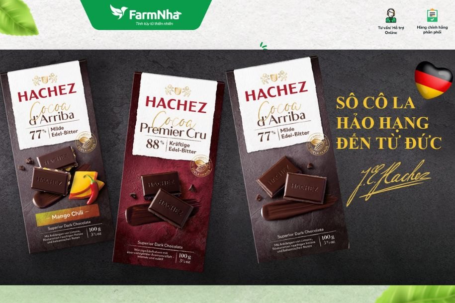 (Combo 2) Socola Hachez 100g Cocoa d'Arriba 77% Mango Chili – Sô Cô La Đen với Hương Vị Xoài Ớt Độc Đáo từ Germany