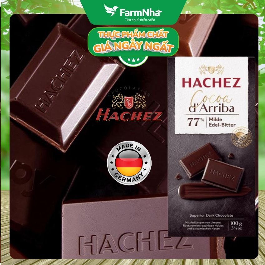 (Combo 3) Sôcôla Hachez 100g Cocoa d'Arriba Classic 77% - Sô Cô La Đen Cao Cấp Thượng Hạng Đến Từ Germany