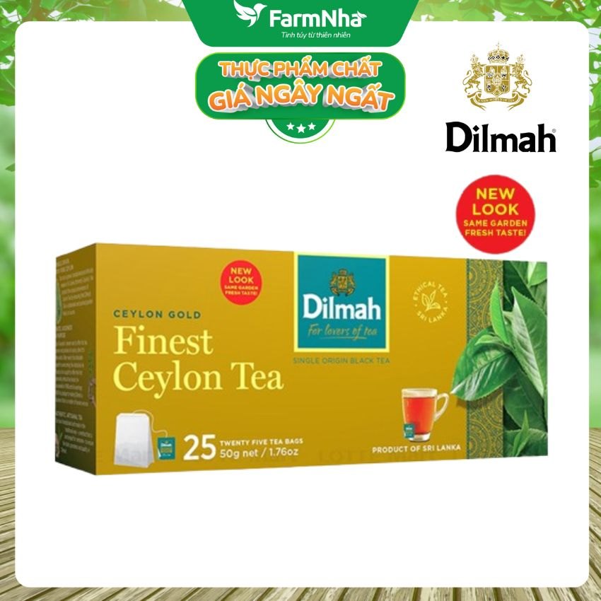 Trà Dilmah Ceylon Gold Finest Ceylon Tea 50g (25 Túi x 2g) - Hương Vị Trà Đen Cao Cấp