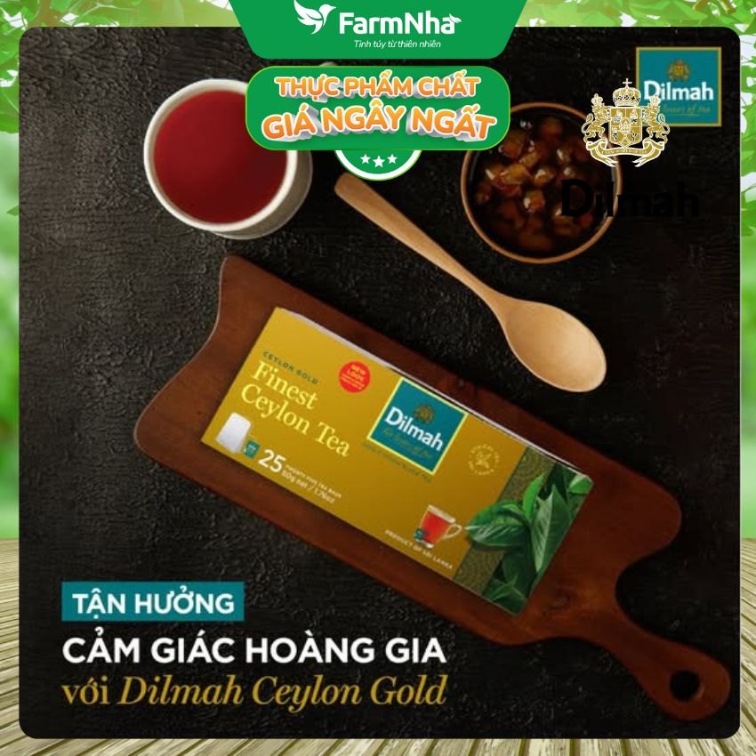 (Combo 3) Trà Dilmah Ceylon Gold Finest Ceylon Tea 50g (25 Túi x 2g) - Hương Vị Trà Đen Cao Cấp