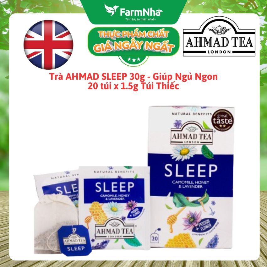 (Combo 3) Trà AHMAD Sleep 30g 20túix1.5g Túi Thiếc | Hỗ Trợ Giấc Ngủ Ngon, Không Caffeine