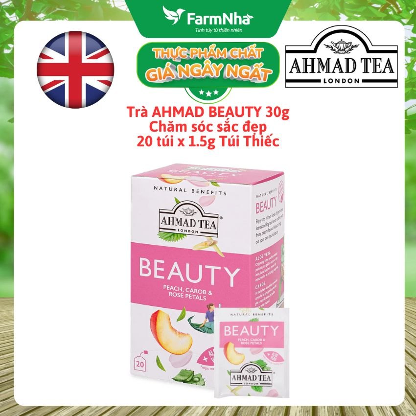 Trà Ahmad Beauty Tea 30g 20 túi x1.5g Túi Thiếc | Trà Thảo Mộc Đẹp Da, Không Caffeine