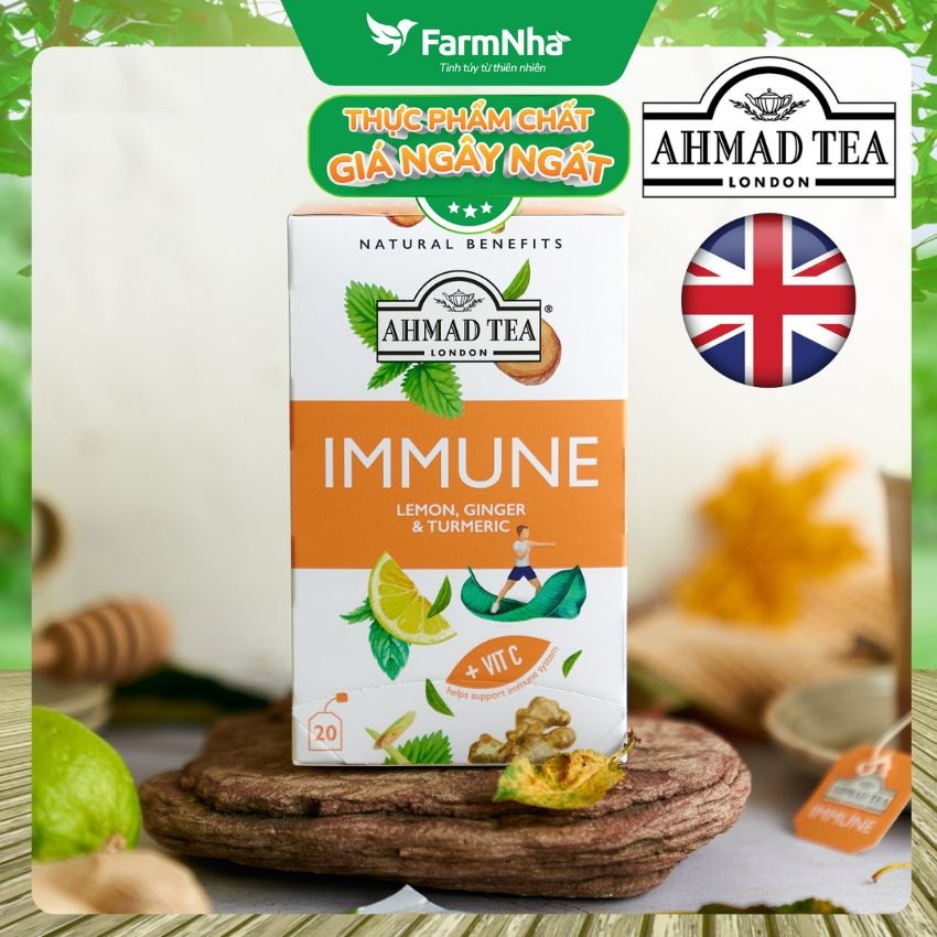 (Combo 2) Trà Ahmad Immune 30g 20 túi x1.5g | Trà Thảo Mộc Tăng Đề Kháng, Giàu Vitamin C