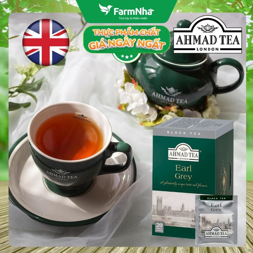 (Combo 2) Trà Ahmad Earl Grey 200g 100túix2g Túi Thiếc - Trà Bá Tước Hương Cam Bergamot Tuyệt Vời