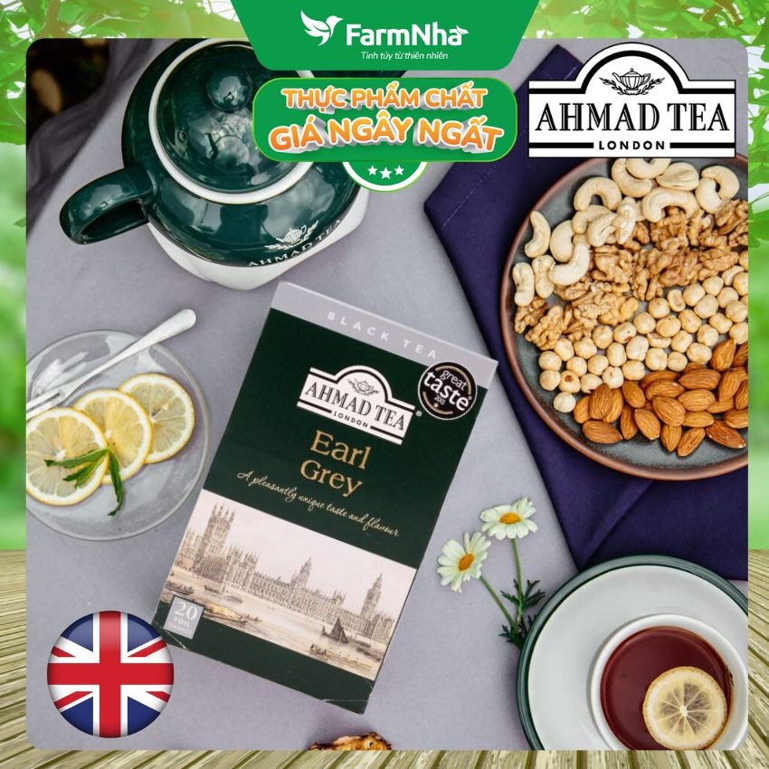 (Combo 2) Trà AHMAD Earl Grey 40g 20x2g Túi Thiếc - Trà Bá Tước Hương Cam Bergamot Tuyệt Vời