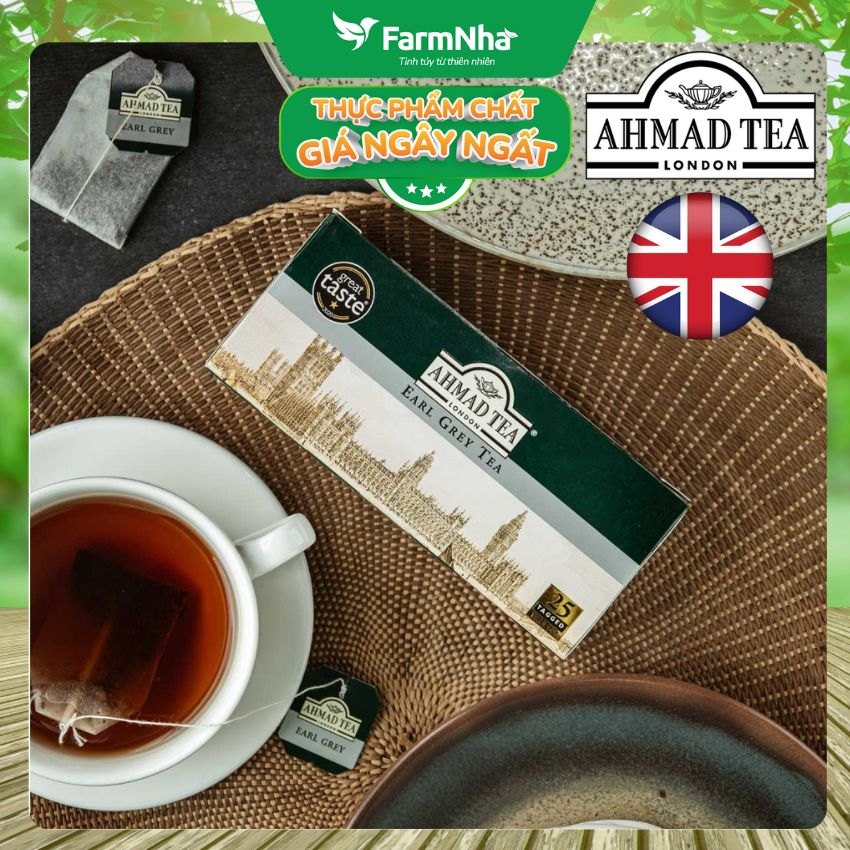 Trà Ahmad Earl Grey 50g 25 túi x2g Túi Lọc - Trà Bá Tước Hương Cam Bergamot Tuyệt Vời