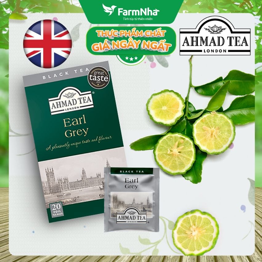 (Combo 3) Trà AHMAD Earl Grey 40g 20x2g Túi Thiếc - Trà Bá Tước Hương Cam Bergamot Tuyệt Vời