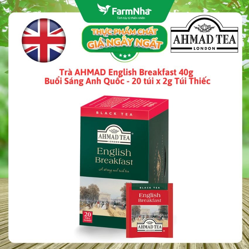 Trà Ahmad English Breakfast 40g 20 túix2g - Trà Đen Đậm Đà, Chuẩn Vị Anh Quốc