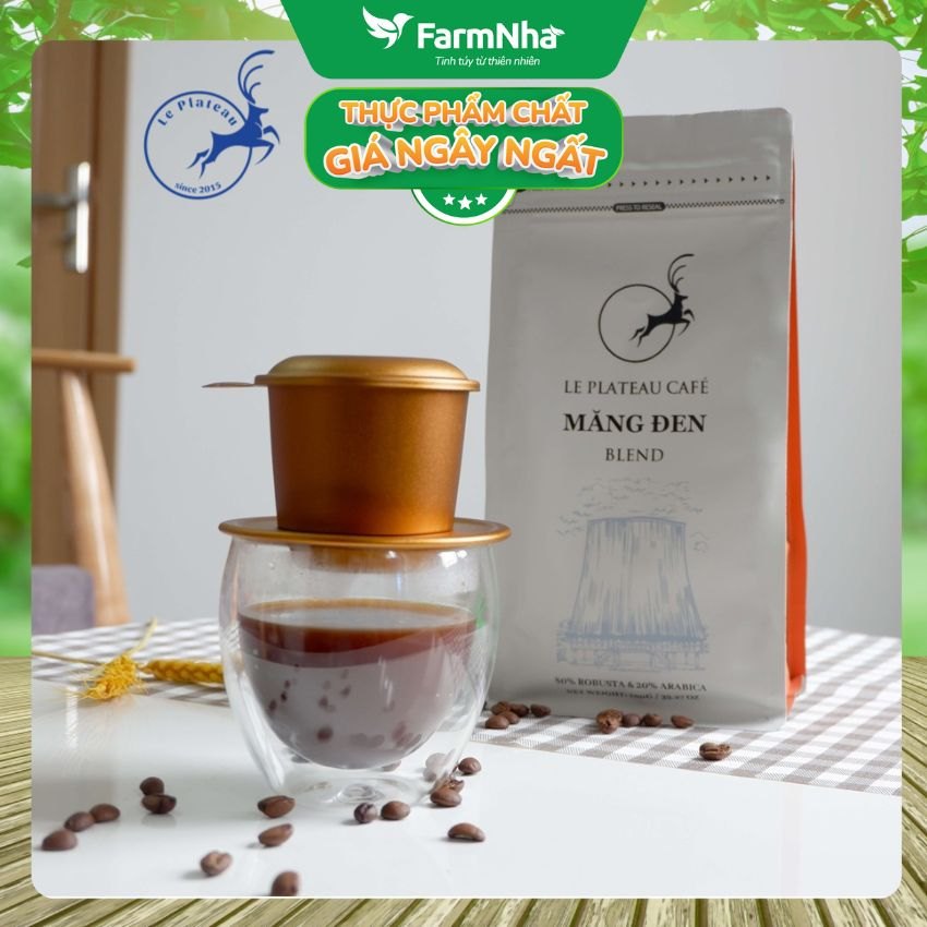 Coffee Măng Đen Blend Le Plateau 250gr Nguyên Hạt 20% Arabica, 80% Robusta - Chuẩn FDA Hoa Kỳ