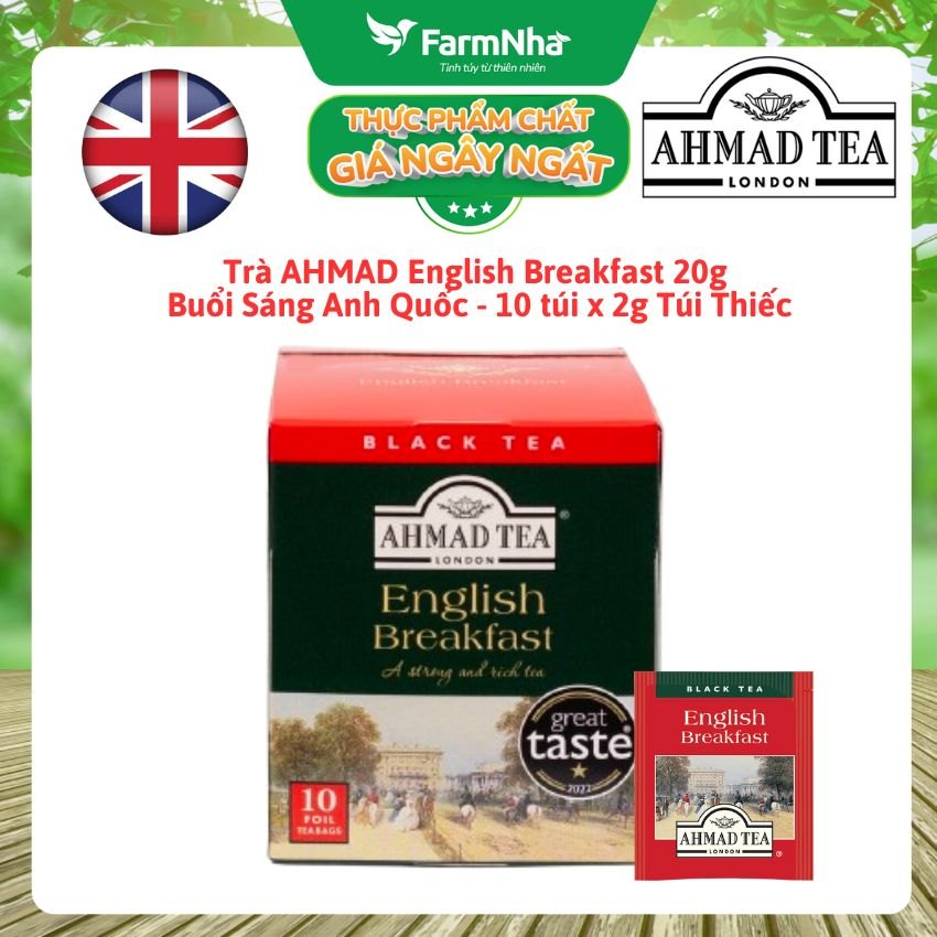 Trà Ahmad English Breakfast 20g 10 túix2g Buổi Sáng Anh Quốc - Đậm Đà Chuẩn Vị Anh Quốc