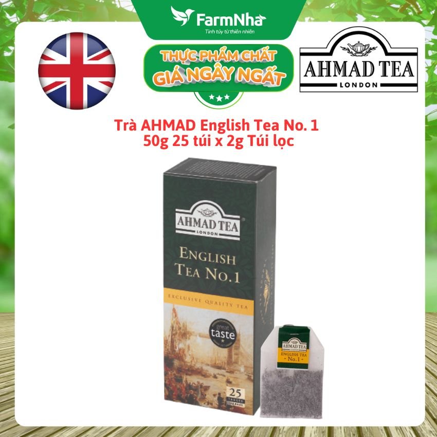 Trà Ahmad English Tea No.1 50g 25 túix2g Túi lọc – Hương Vị Trà Đẳng Cấp Anh Quốc