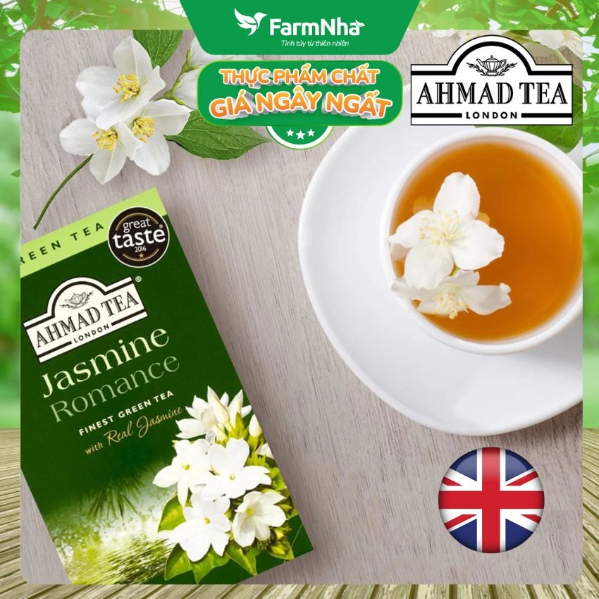 (Combo2) Trà Ahmad Jasmine Green Tea 20túix2g Túi Thiếc - Hương Hoa Nhài Thanh Khiết, Dịu Nhẹ