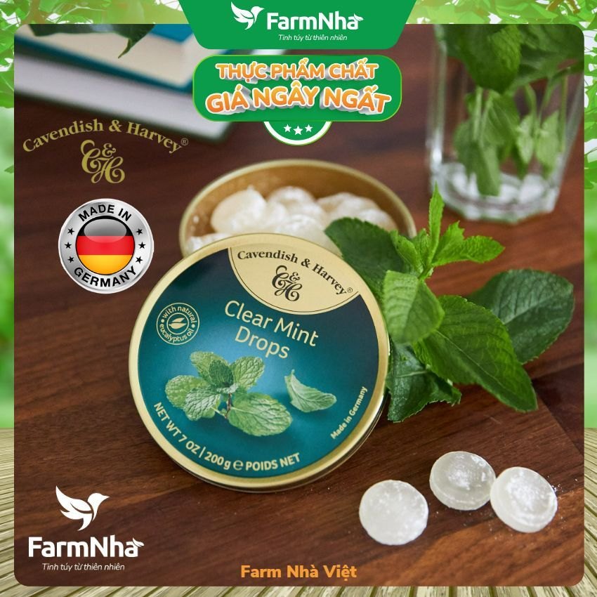 Kẹo Cavendish & Harvey vị CLEAR MINT 200gr - Hương vị Bạc Hà thanh mát tuyệt vời từ Đức