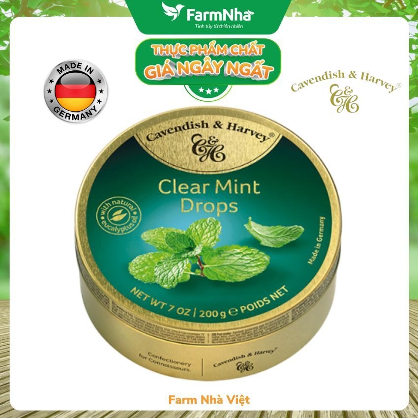 Kẹo Cavendish & Harvey vị CLEAR MINT 200gr - Hương vị Bạc Hà thanh mát tuyệt vời từ Đức