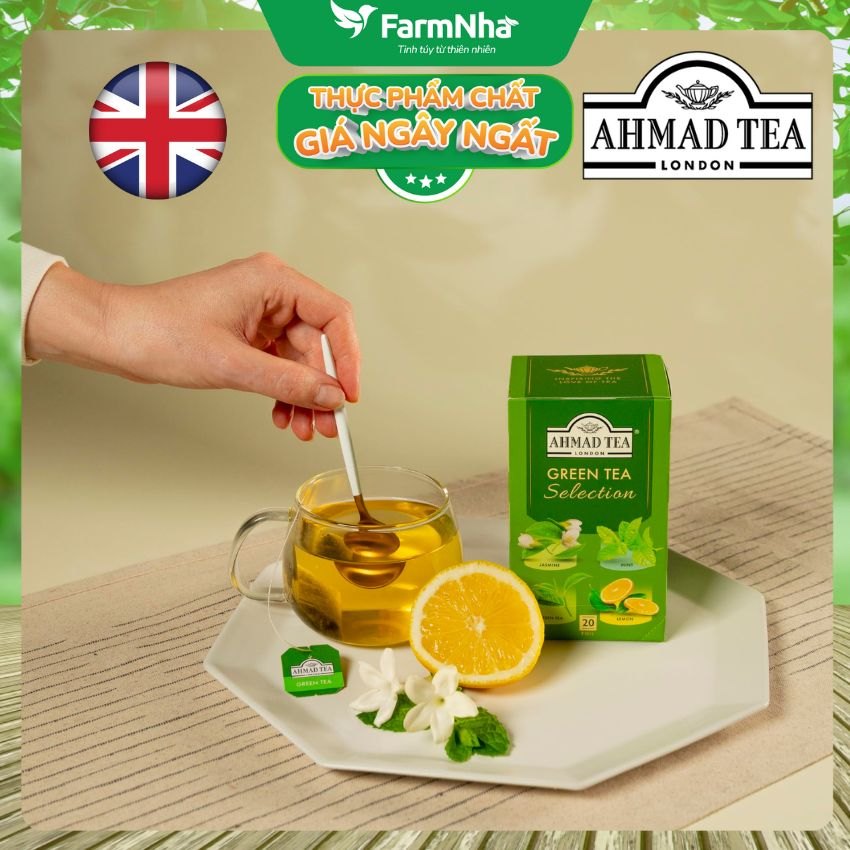 (Combo 3) Trà Ahmad Green Tea Selection 40g 20x2g Túi Thiếc - Bộ 4 Vị Trà Xanh Tinh Tế Sưu Tập Từ Anh Quốc