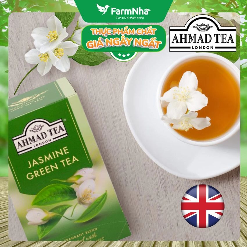 (Combo 2) Trà Ahmad Jasmine Green Tea 40g 20x2g Túi Thiếc - Hương Hoa Nhài Thanh Khiết, Dịu Nhẹ