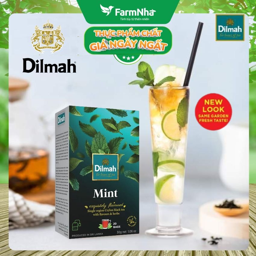 Trà Dilmah Mint vị Bạc Hà túi lọc 30g 20 túi x 1.5g - Tinh hoa trà Sri Lanka