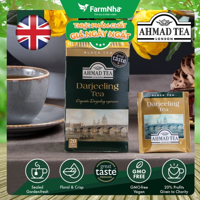 (Combo 3) Trà Ahmad Darjeeling Tea 40g 20x2g Túi thiếc – Vị Trà Đen Tinh Tế Từ Dãy Himalaya Ấn