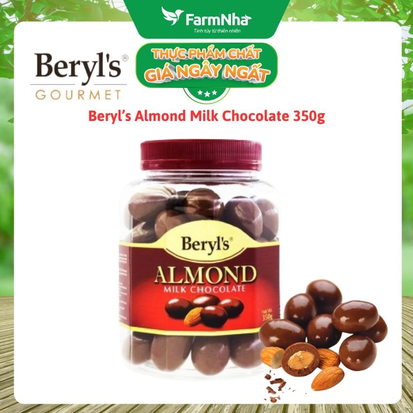 Sô cô la Almond Milk Beryl's 350g - Socola sữa và hạnh nhân thơm ngon béo ngậy