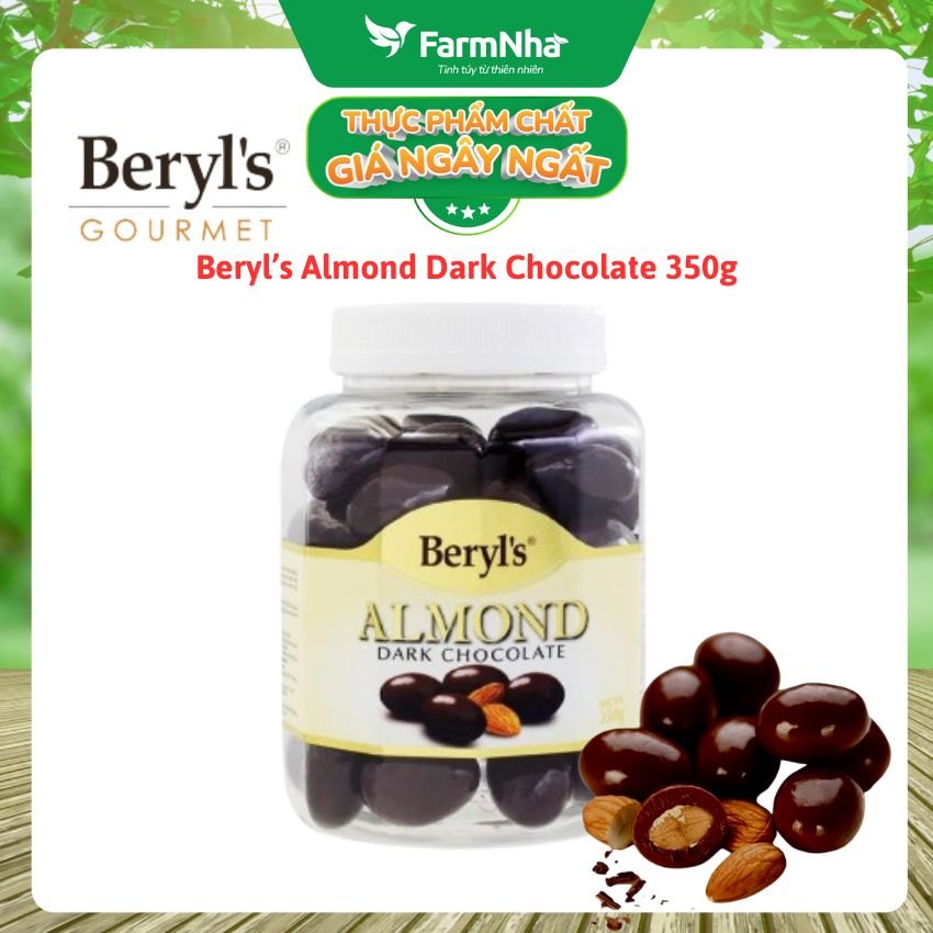 Sô cô la Almond Dark Beryl's 350gr - Sô cô la đen và hạnh nhân giòn ngon thơm lừng