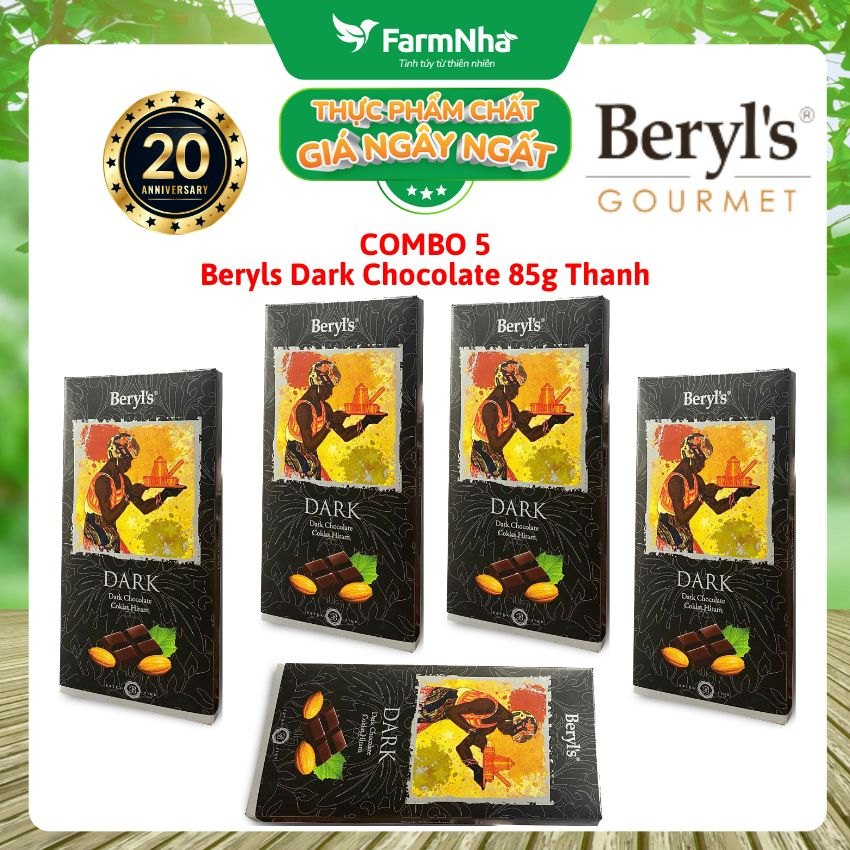 (Combo 5) Sô cô la Beryls Dark Chocolate 85g: Lựa Chọn Hoàn Hảo Cho Người Yêu Sô Cô La Đen