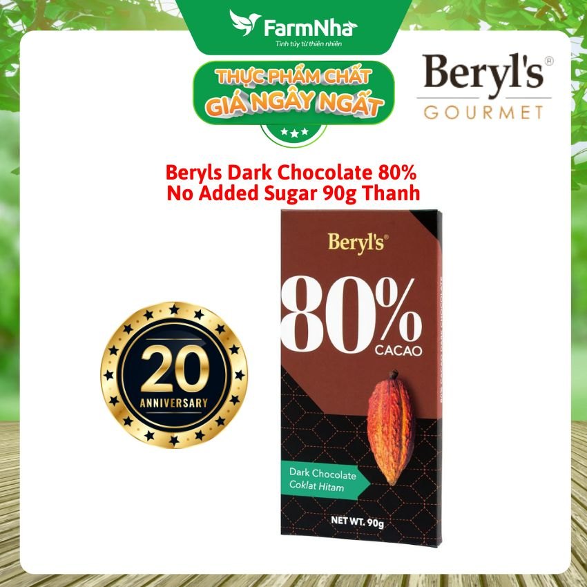 Sô cô la Beryls No Added Sugar Dark 80% Chocolate 90g: Sự Lựa Chọn Hoàn Hảo Cho Người Yêu Thích Sô Cô La Đậm Đà