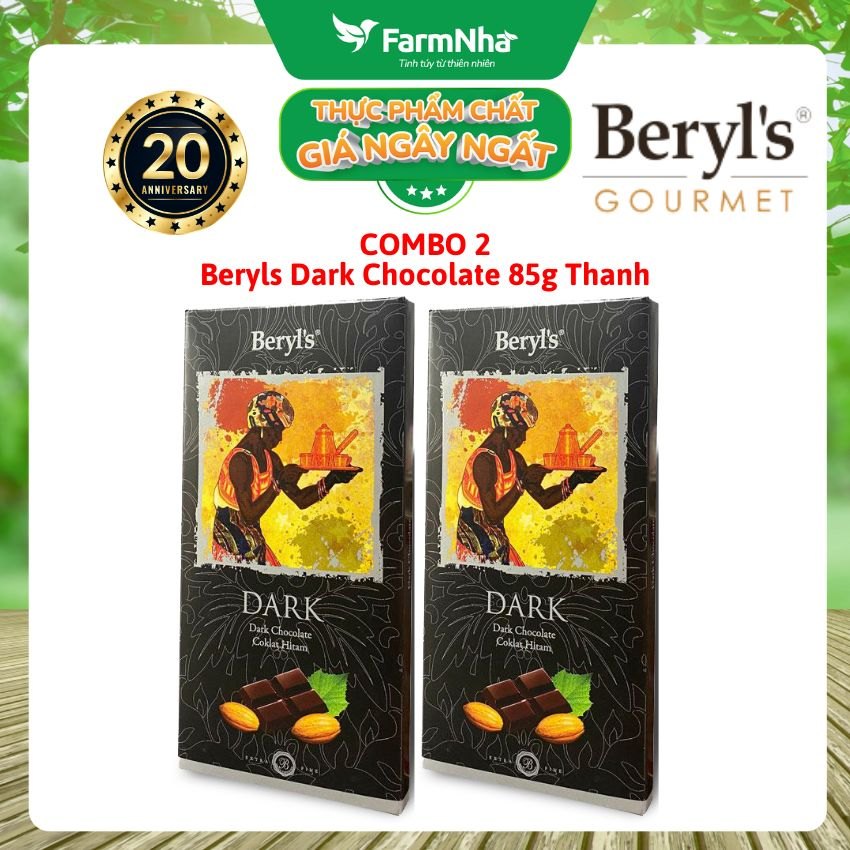 (Combo 2) Sô cô la Beryls Dark Chocolate 85g: Lựa Chọn Hoàn Hảo Cho Người Yêu Sô Cô La Đen