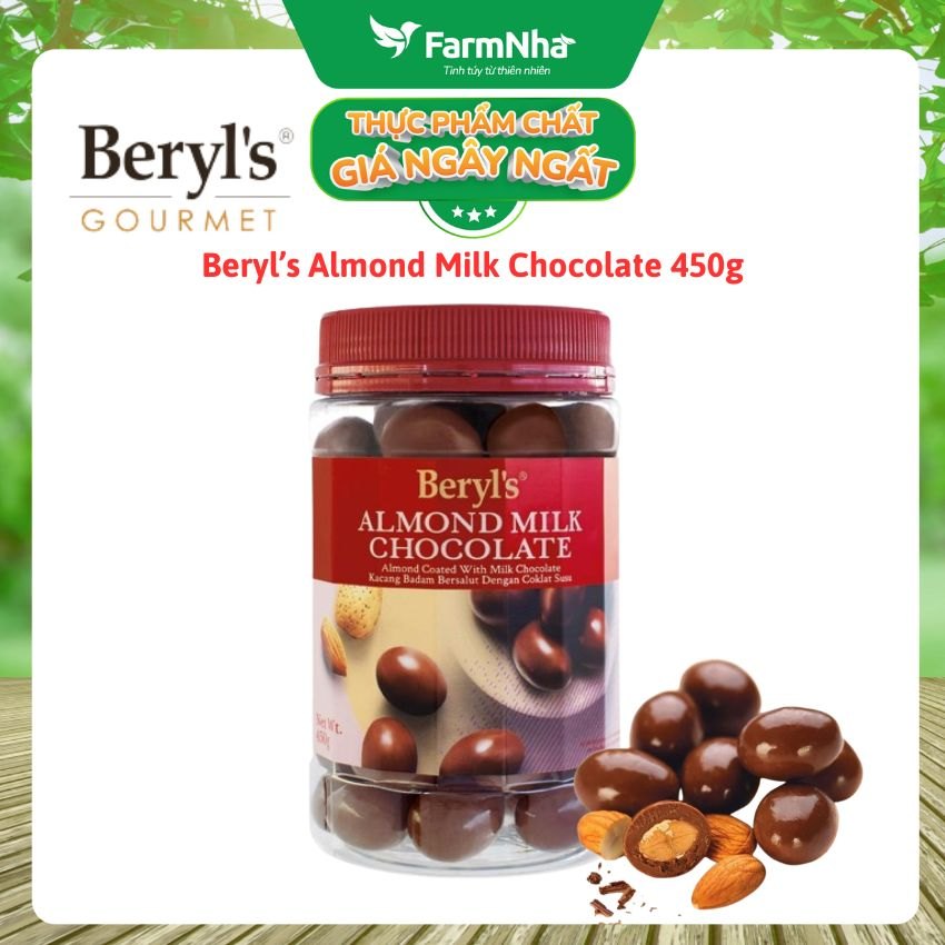 Sô cô la Almond Milk Beryl's 450g - Socola sữa và hạnh nhân thơm ngon béo ngậy