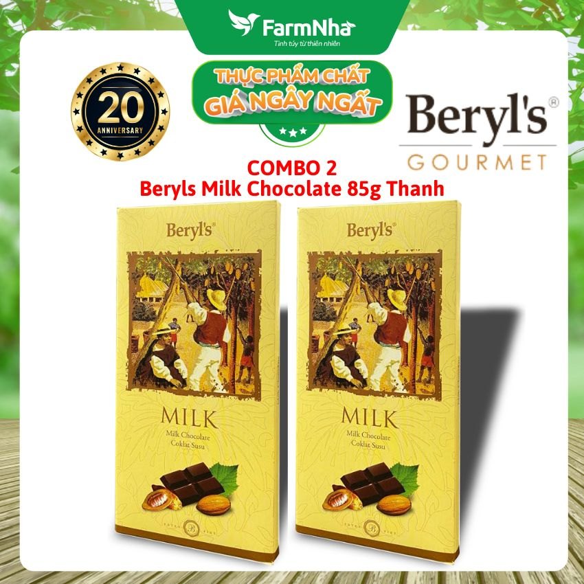 (Combo 2) Sô cô la Beryls Milk Chocolate 85g: Hương Vị Sữa Đậm Đà Trong Từng Thanh Sô Cô La
