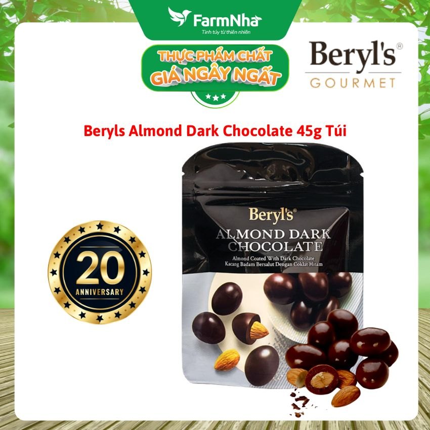 Sô cô la Beryls Almond Dark Chocolate 45g: Sự Kết Hợp Hoàn Hảo Giữa Hạnh Nhân và Sô Cô La Đen