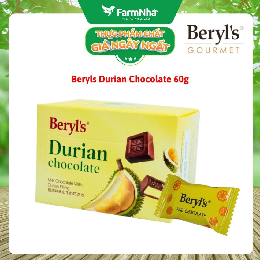 Socola Beryls Durian 60g - Vị Sầu Riêng Thơm Ngon Khó Cưỡng