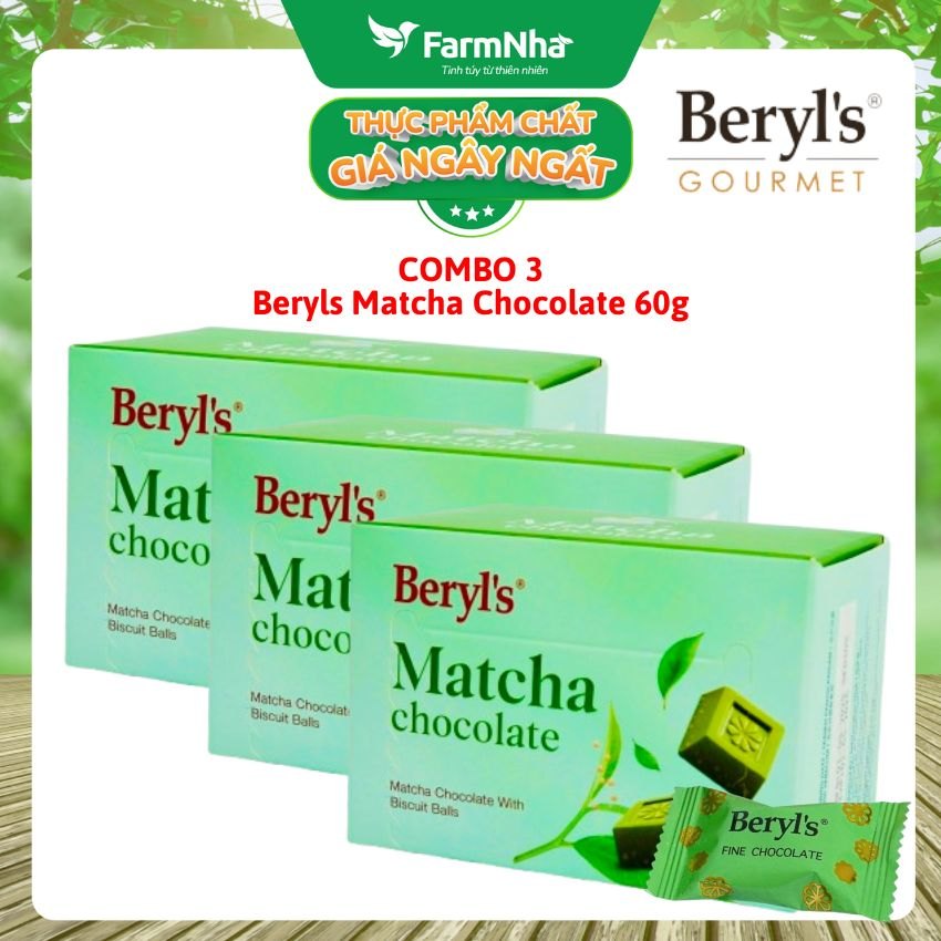 (Combo 3) Socola Beryls Matcha 60g - Vị Trà Xanh Nhật Bản, Ngon Chuẩn Gu Tín Đồ Matcha